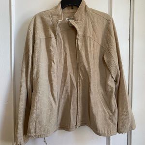 Cream jacket with drawstrings